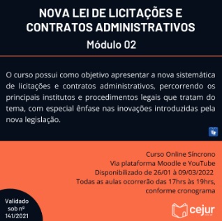 Nova Lei de Licitacoes e Contratos Administrativos